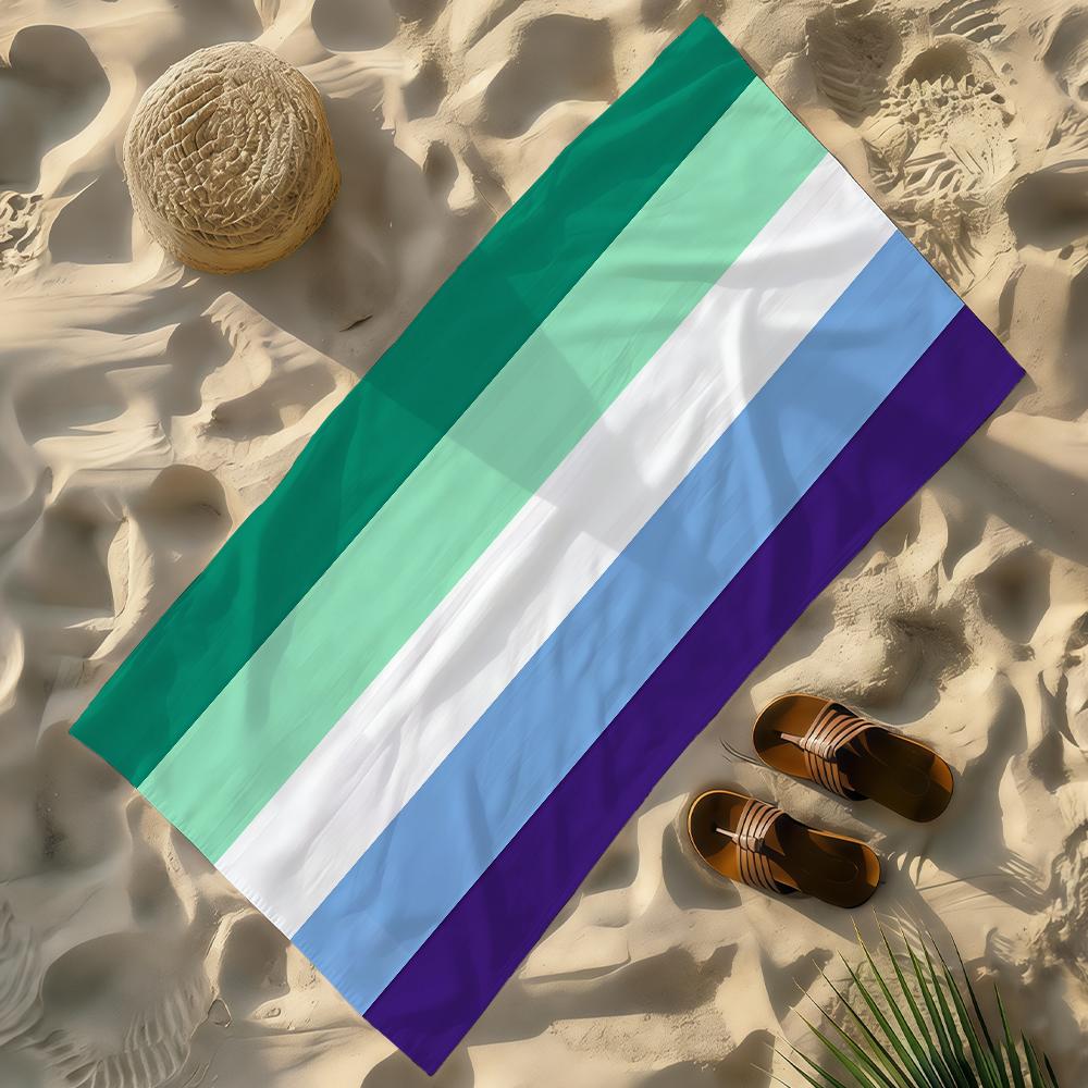 Art Flag of Gay Rainbow Pride Towel Soft Lightweight Anti-Sand Large Beach Towel Quick-Drying Bath Sports Family