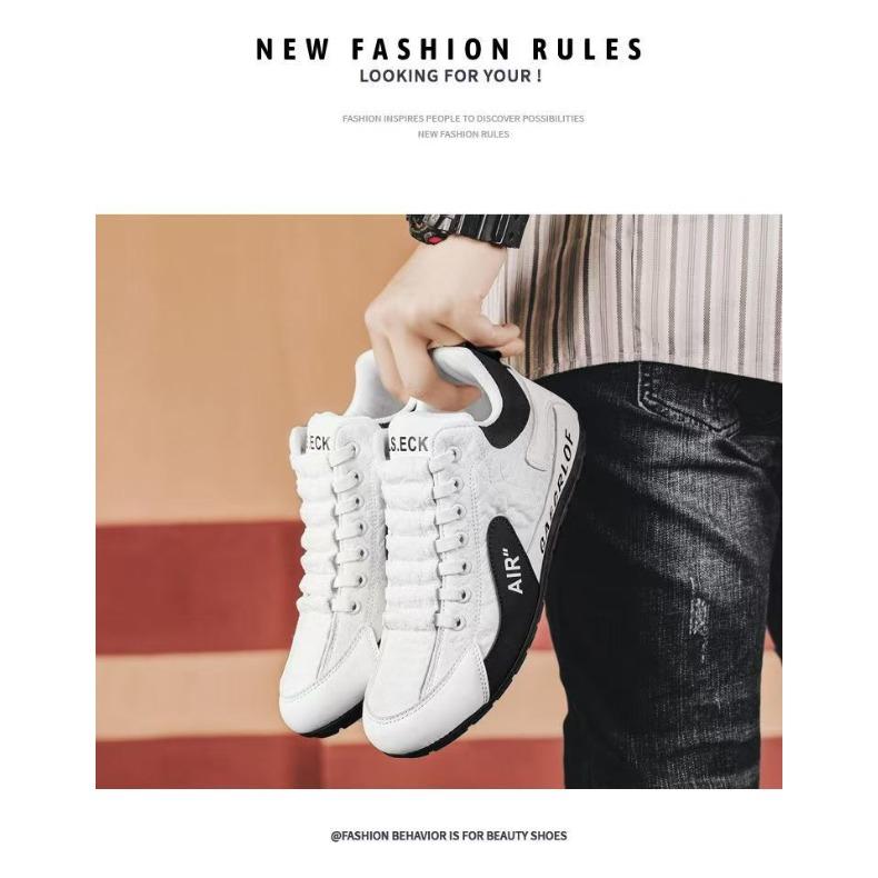 High-top Men's Autumn Leather Breathable Casual Sports Shoes, Soft-soled Anti-slip Driving Bean Shoes