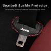 Car Seatbelt Buckle Cover Leather Seatbelt Anti-Scratch Mat Accessories For Jeep Renegade Grand Cherokee Compass Patriot Wrangle AKV1
