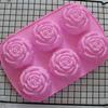 3D Cupcake, Flower Rose, Ice Cream, Chocolate, Soap, Muffin, Cake Silicone Molds with 6 Holes, Bakeware, Baking Cake Pan