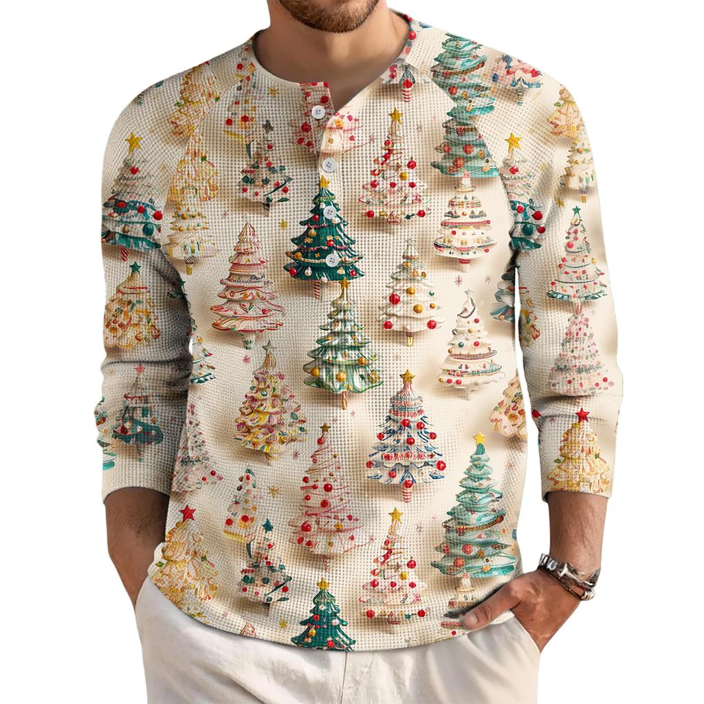 Men's Loose Casual Button Down Collar Long Sleeve Top