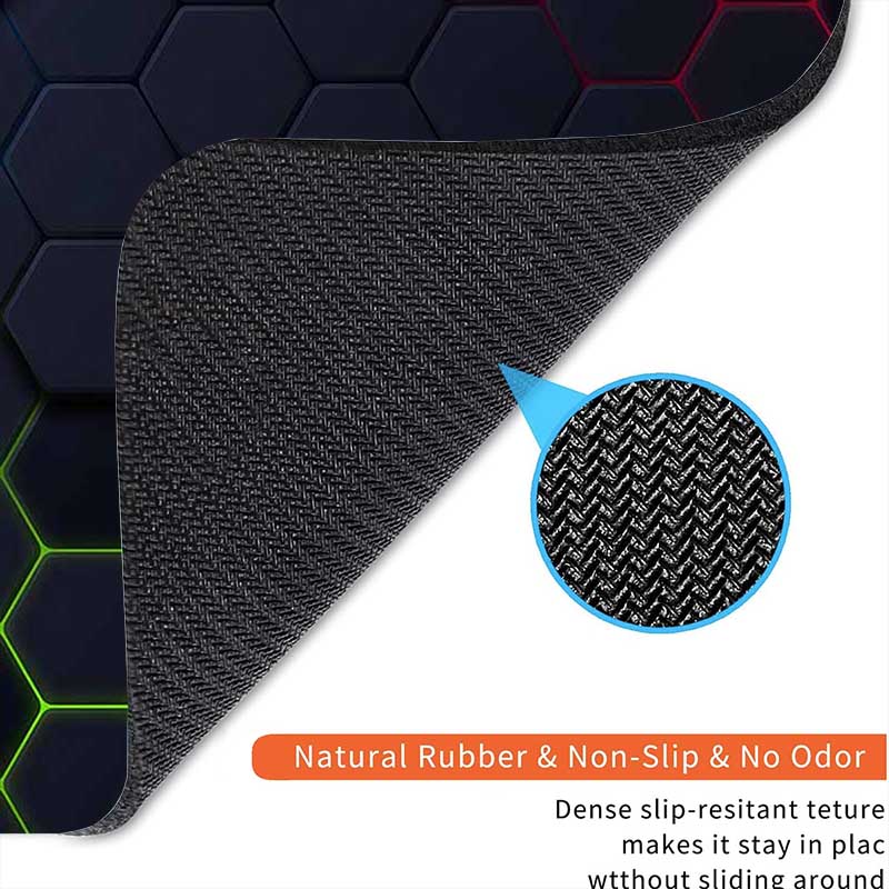 Geometric Standard Anime Mouse Pad Hexagon Edge Stitched Small Gaming Mousepad Travel Mouse Mat Non-Slip Office Mousemats