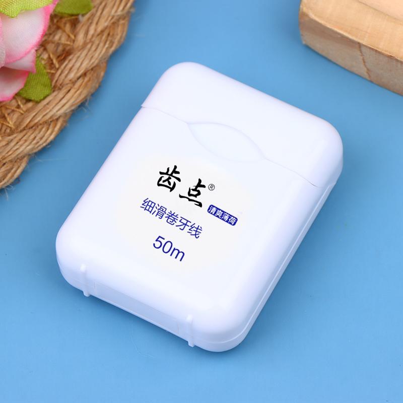 

1Pc Mint Floss Roll Freshens Breath Compact Convenient And Fast A Must-Have For Travel Home Use For Travel Cleans Deep Between білий