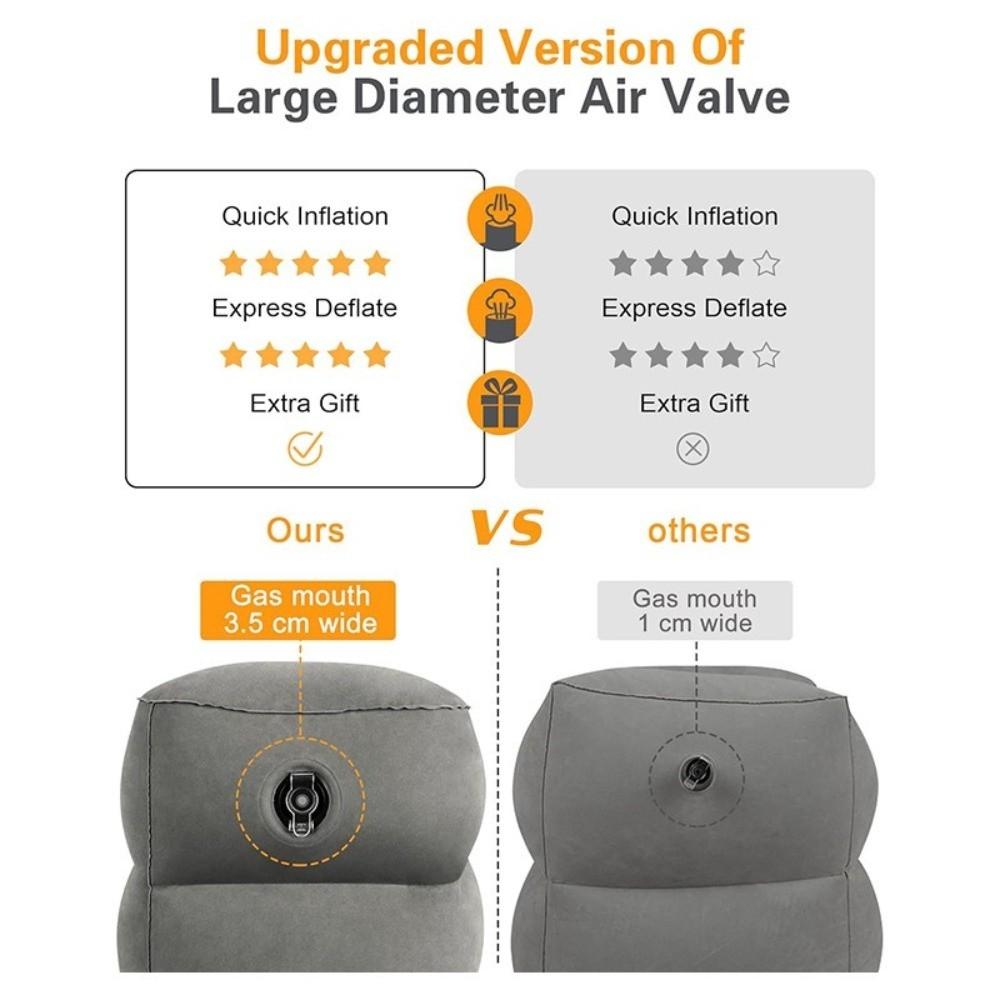 Three Layers Leg Cushion Pillow Height Adjustable Inflation-Airplane Footrest  Outdoor Chair