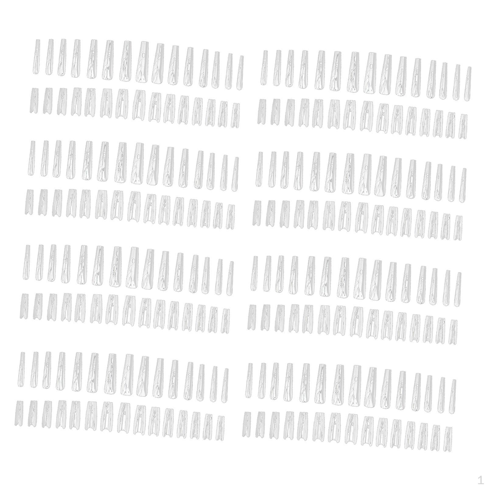 

240 Pieces Acrylic Nail Extension Tools, Full Cover Reusable Professional False C