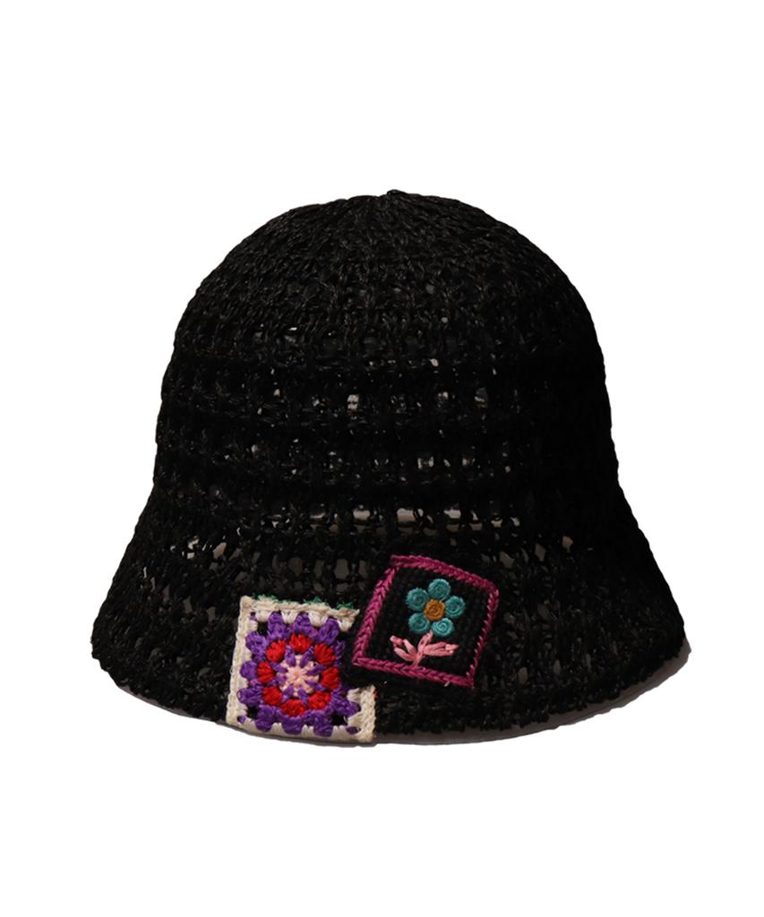 Elkebeullum Flower Net Black Bucket Hat