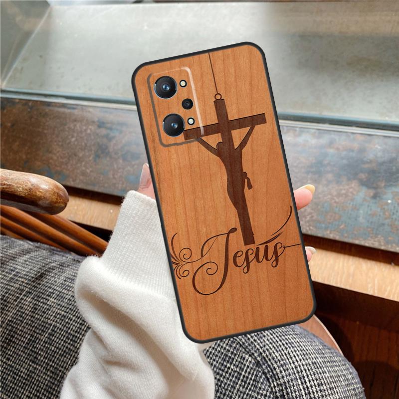 Buddha Jesus Guadalupe Wood Case For Realme 12 Pro Plus 11 13 14 C63 C61 C55 C51 C53 C25 C65 C67 C71 C75 GT6 GT7 15 Pro