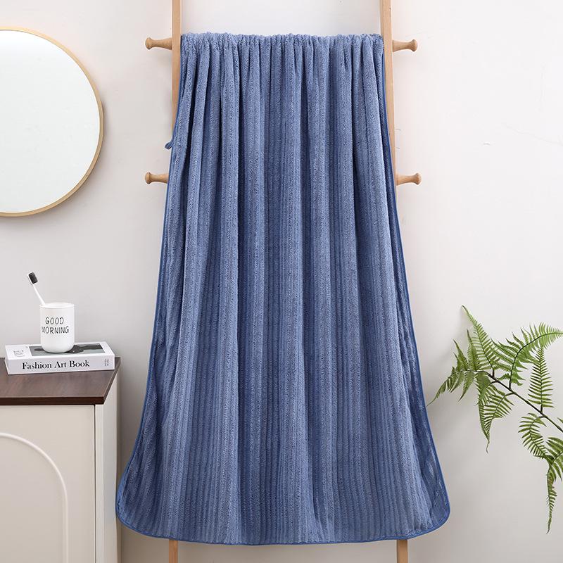 Quick-Dry Coral Fleece Bath Towel - Soft, Absorbent, Thickened for Home & Beach