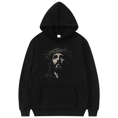 Vintage De Jesus Men's Christian Religious Sweatshirt Gothic Rock Sweatshirt Men's Comfortable and Fashionable