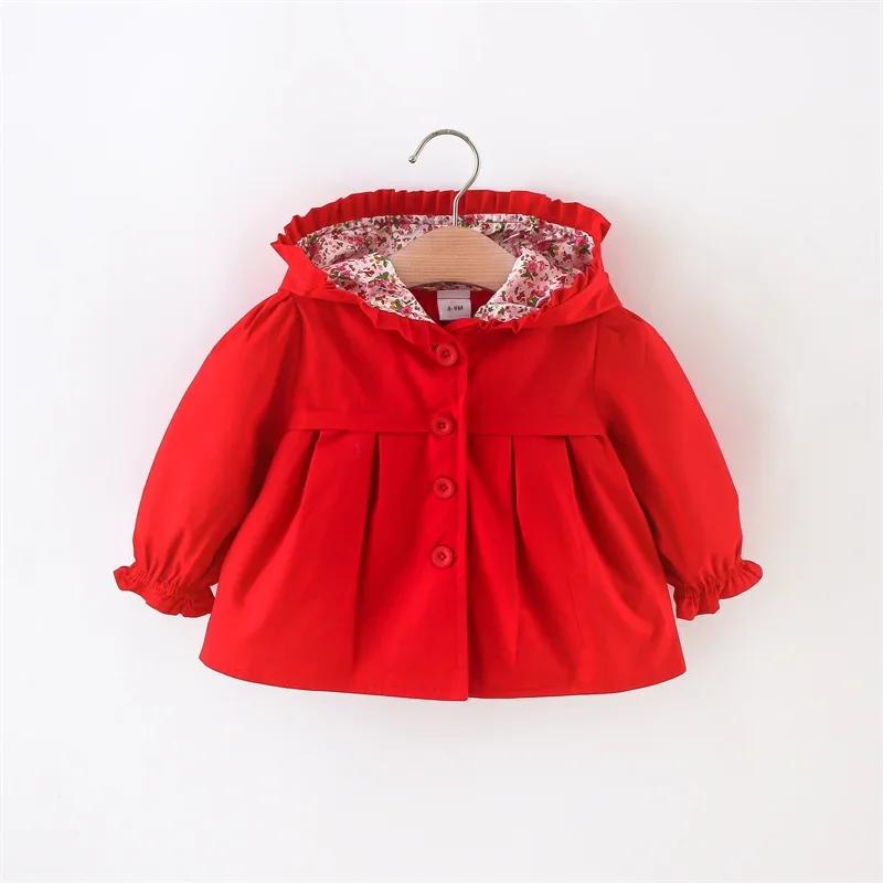 Newborn Baby Girl Clothes Spring And Autumn Solid Color Baby Girl Coat Simple Girl'S Windbreaker