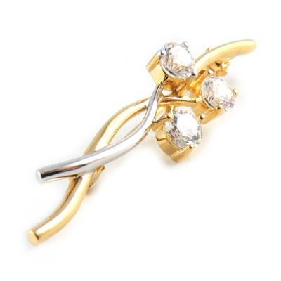 [L1676] - Zweifarbig vergoldete „Scarlett“-Brosche