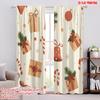 2pcs,2D Plane Printing Curtain Fabric Christmas Baubles Candy Canes Gifts Versatile Fabric (without Rod) Versatile All Perfect
