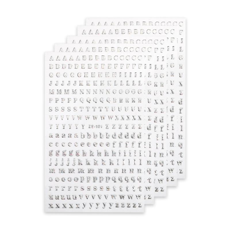 

5Sheets Letters PET Stickers Resin Mold Fillers Jewelry Making Material Epoxy Filling Materials Epoxy Resin Supplies срібний