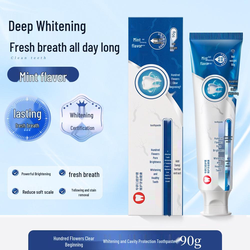 Baihua Qingzhi Whitening Toothpaste: Removes Yellow, Stains & Odors while Freshening Breath.