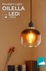 Suspension LED EGLO, Verre, Style Scandinave, Plafonnier Rétro, E26, OILELLA MARRON, 205567J, Idéal pour Salles à Manger, Cuisines, Chambres,