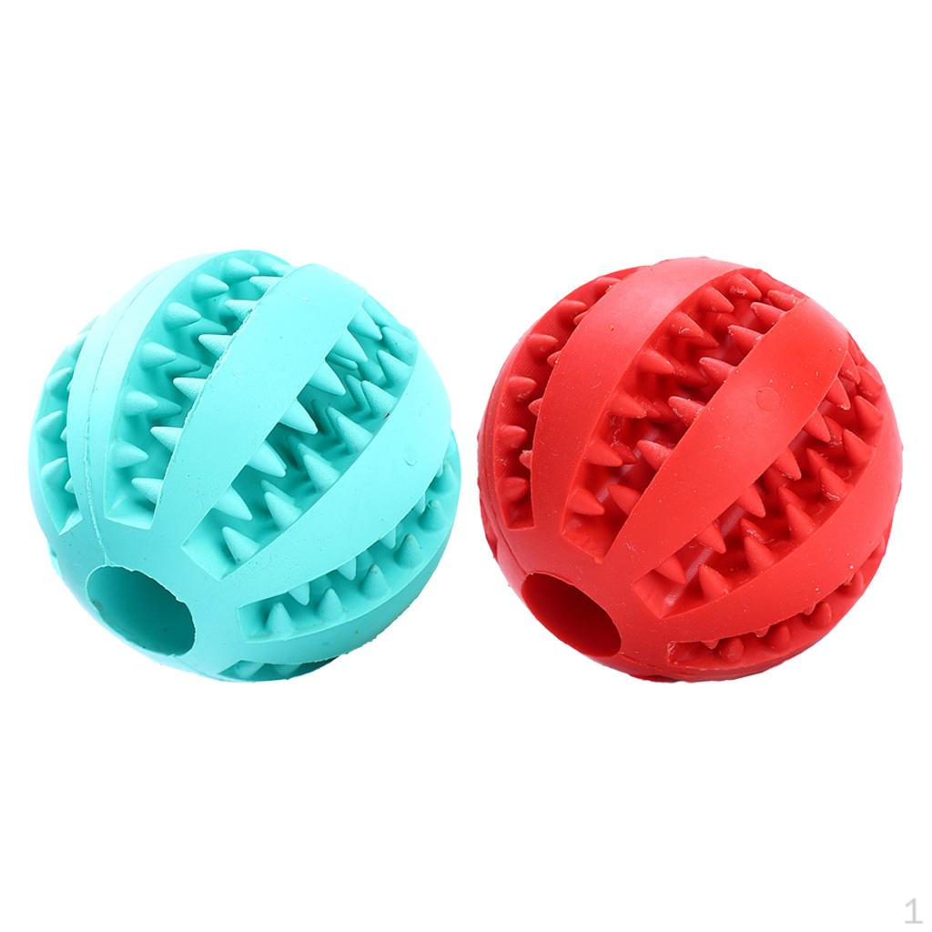 

2Pcs 5cm Rubber Ball Chew Treat Cleaning Pet Dog Training Teeth Toy