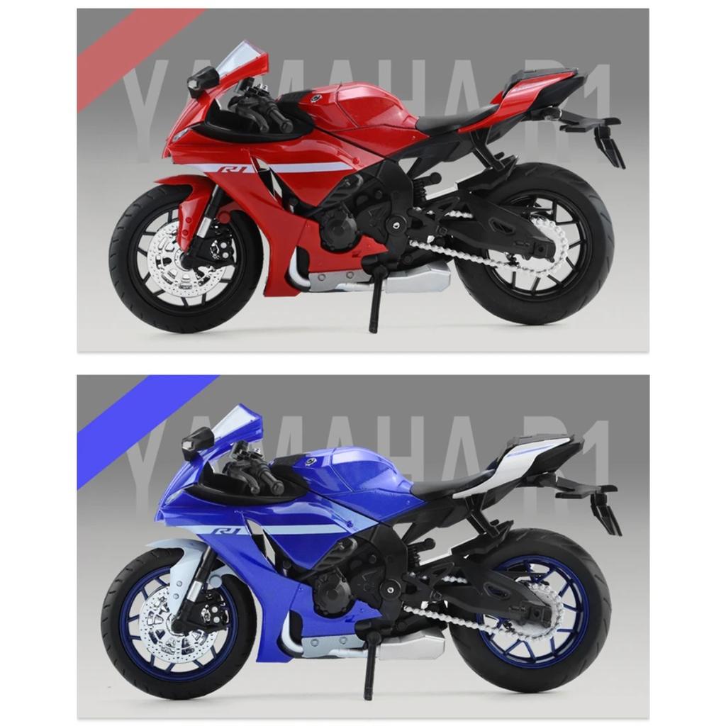 1/12 YAMAHA YZF-R1 Alloy Racing Motorcycle Model Diecast Street Sports Motorcycle Model Simulation Sound Light Kids Toys Gift