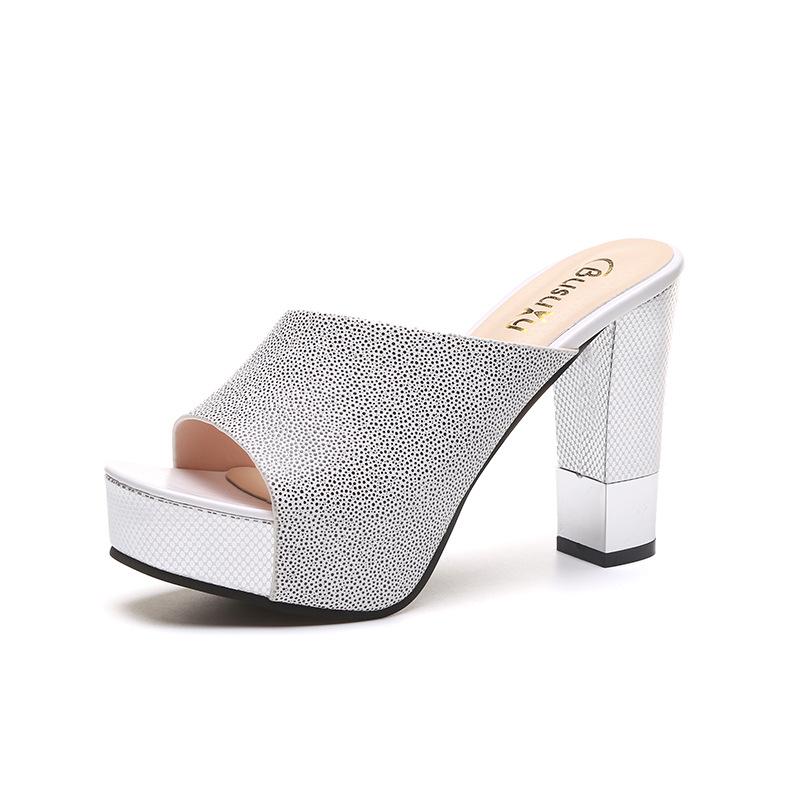 

Модные летние женские элегантные розовые босоножки на высоком каблуке с открытым носком на платформе, сексуальные туфли с кристаллами и толстым каблуком, женские туфли на толстом каблуке ued6 3 белый