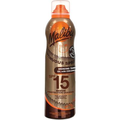 Óleo Bronzer para Bronzeamento Malibu SPF15 Óleo de Coco 175ml