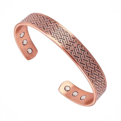 Vintage Pure Copper Magnetic Bracelet Unisex Adjustable Cuff Bangles Perfect for Everyday Wearwith Recommend Jewelry Gift