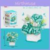 Carnation Sunflower Flower Rose Jasmine Flower Basket Assembly Blocks Building