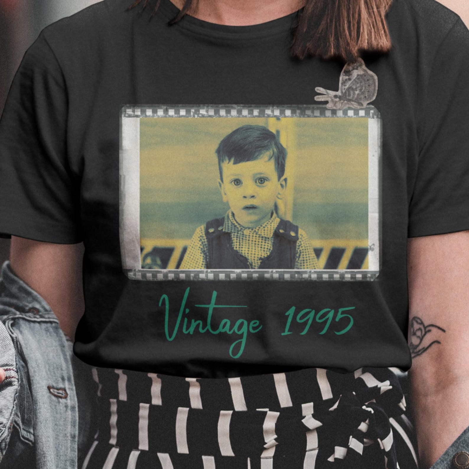 Custom Vintage Photo T-Shirt: Personalized Retro Gift 2XL