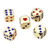 5 Pcs Metal Heart-shaped Points Dice Role Playing Dice Six Sided Dice Round Corner Dice DIY Mahjong Accessories