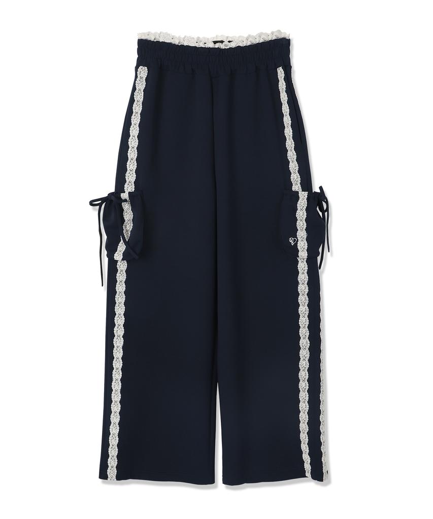 VIVACIOUS Jenny Lace Track Wide Pants - 4Col
