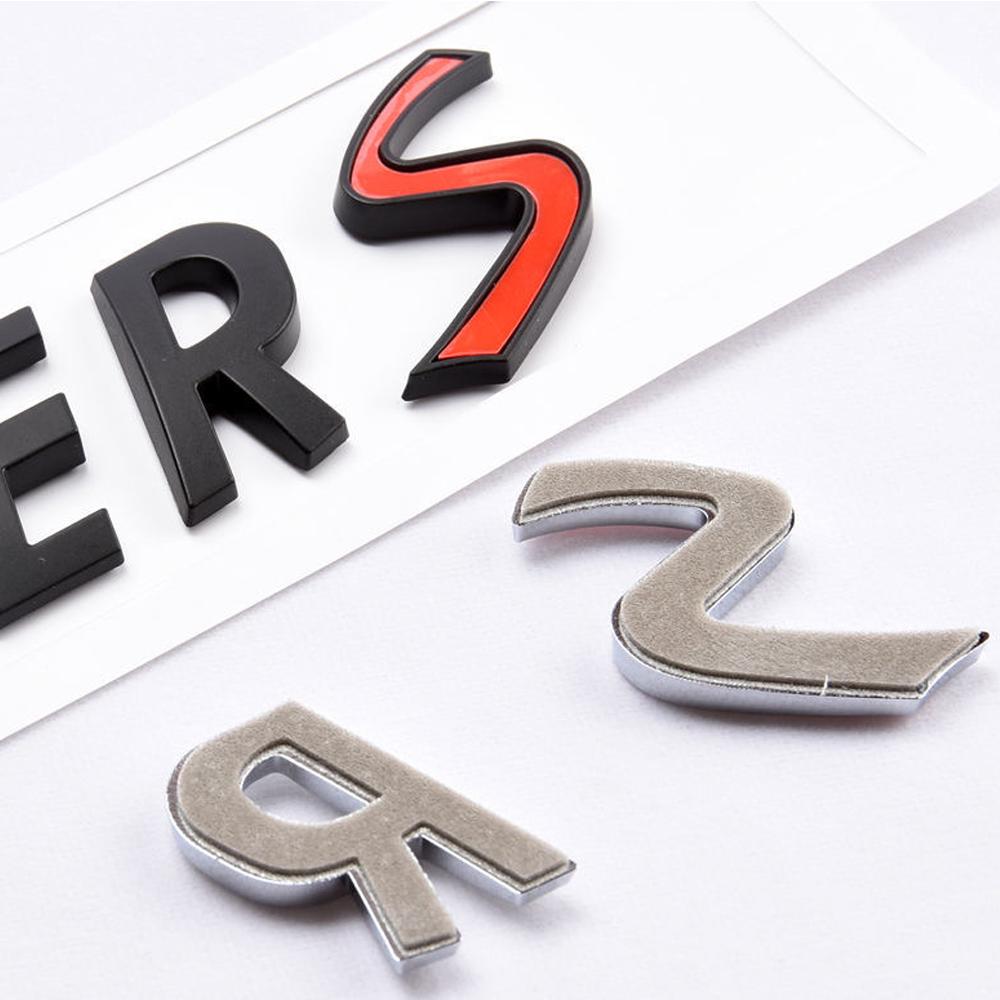 AAZD1 3D Black Chrome Letters Car Rear Trunk Front Grille Emblem Badge Sticker Styling Accessories For Mini Cooper S R56 R53 R60 F56