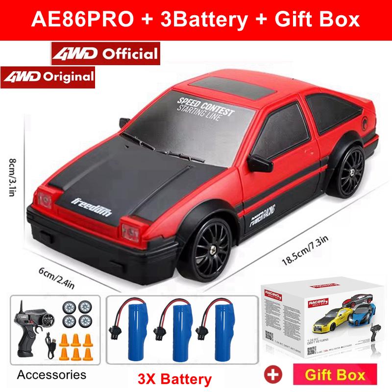 Rc Drift Car With Led Light Remote Control Vehicle Ae86 Professional High Speed Racing Toys For Kids Children Adults Gifts