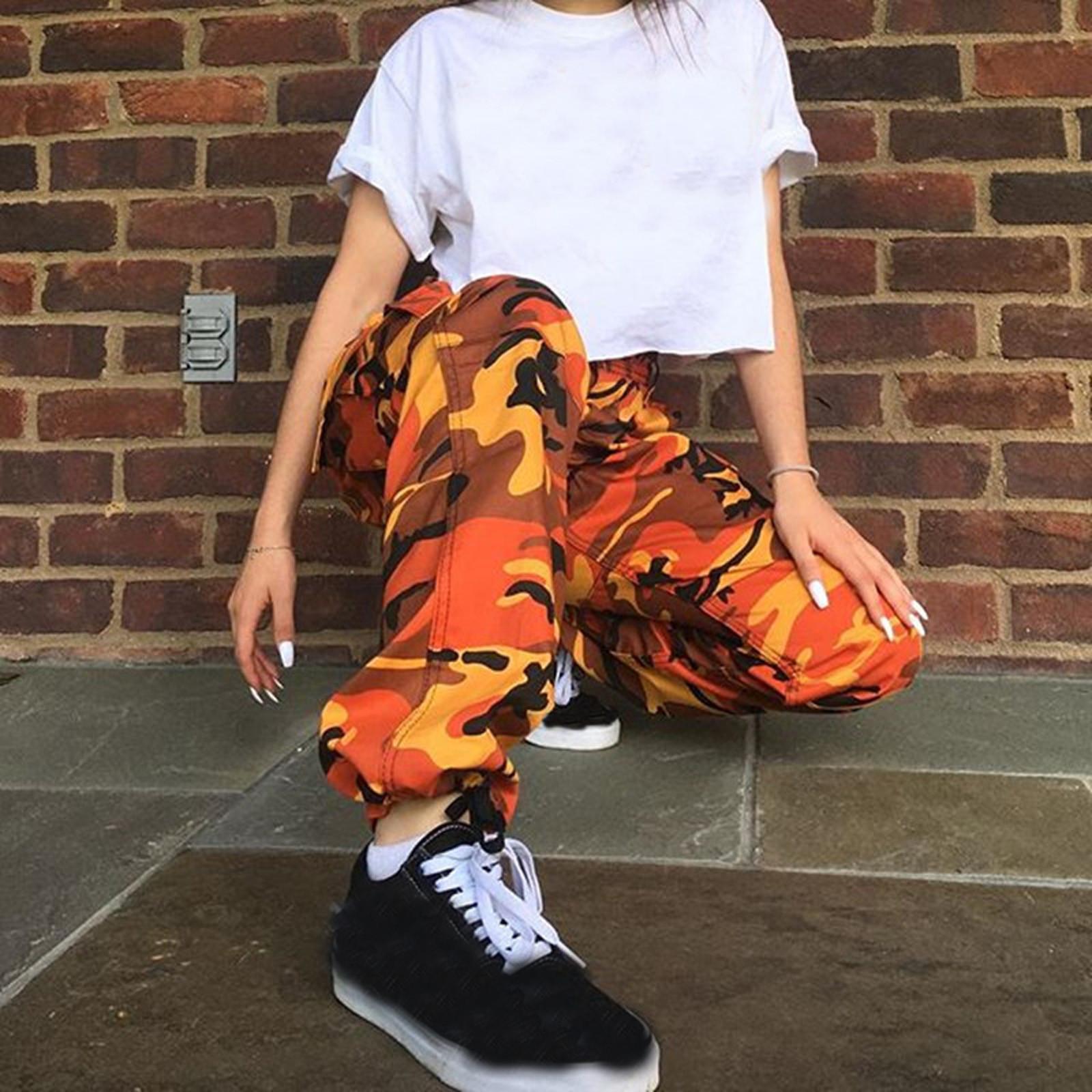 

Women s High-waisted Trousers And Frock Pants Camouflage Loose Casual Trousers M