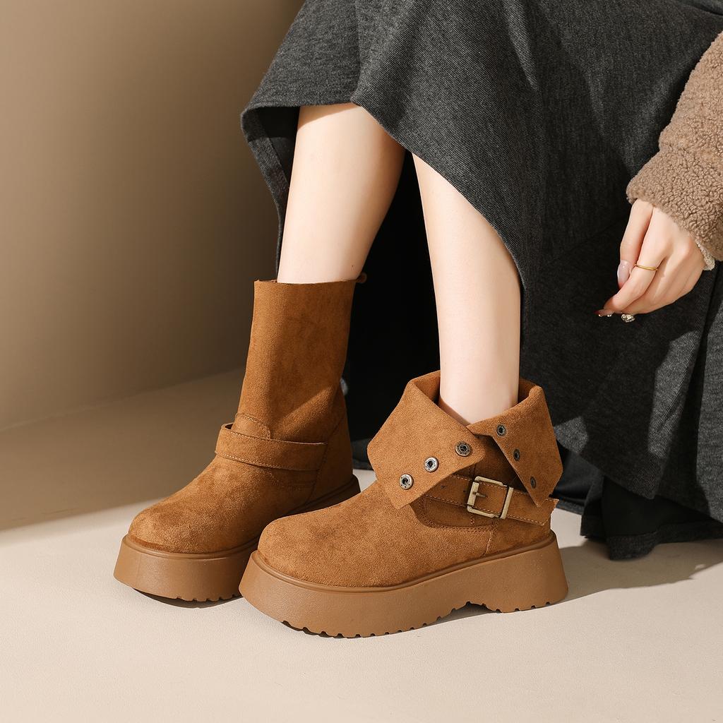 Vintage Casual Versatile Women's Short Boots, Fashionable Dual-wear Thick-soled Fashion Boots for Autumn and Winter Seasons