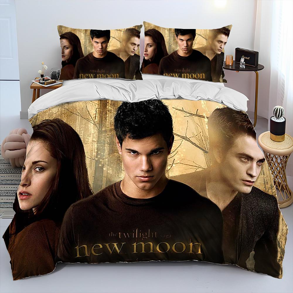 

3D The Twilight Saga HD Printed Comforter Bedding Set,Duvet Cover Bed Set Quilt Cover Pillowcase,king Queen Size Bedding Set Kid 135x200cm