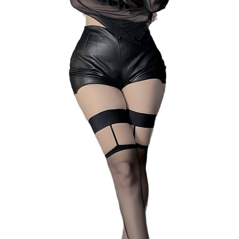Contrasting Color Jk Stockings, Transparent Non-Slip Silicone Leg Ring Thigh Socks, Women'S Small Suspender Matte Stockings