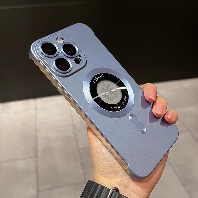 Applicable To Apple 15 Mobile Phone Case Magnetic Frameless IPhone16promax New Model Matte with Lens Film