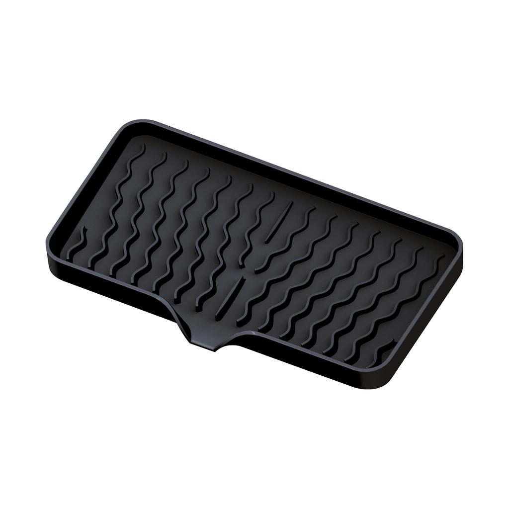 Large Silicone Soap Dish for Bathroom, Non- Draining Soap Holder with -Guided Design