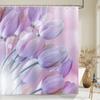 Beautiful Tulip Rose Flowers Shower Curtain Bathroom Curtains Nature Flower Waterproof Polyeste Fabric Bathtub Decor With Hook