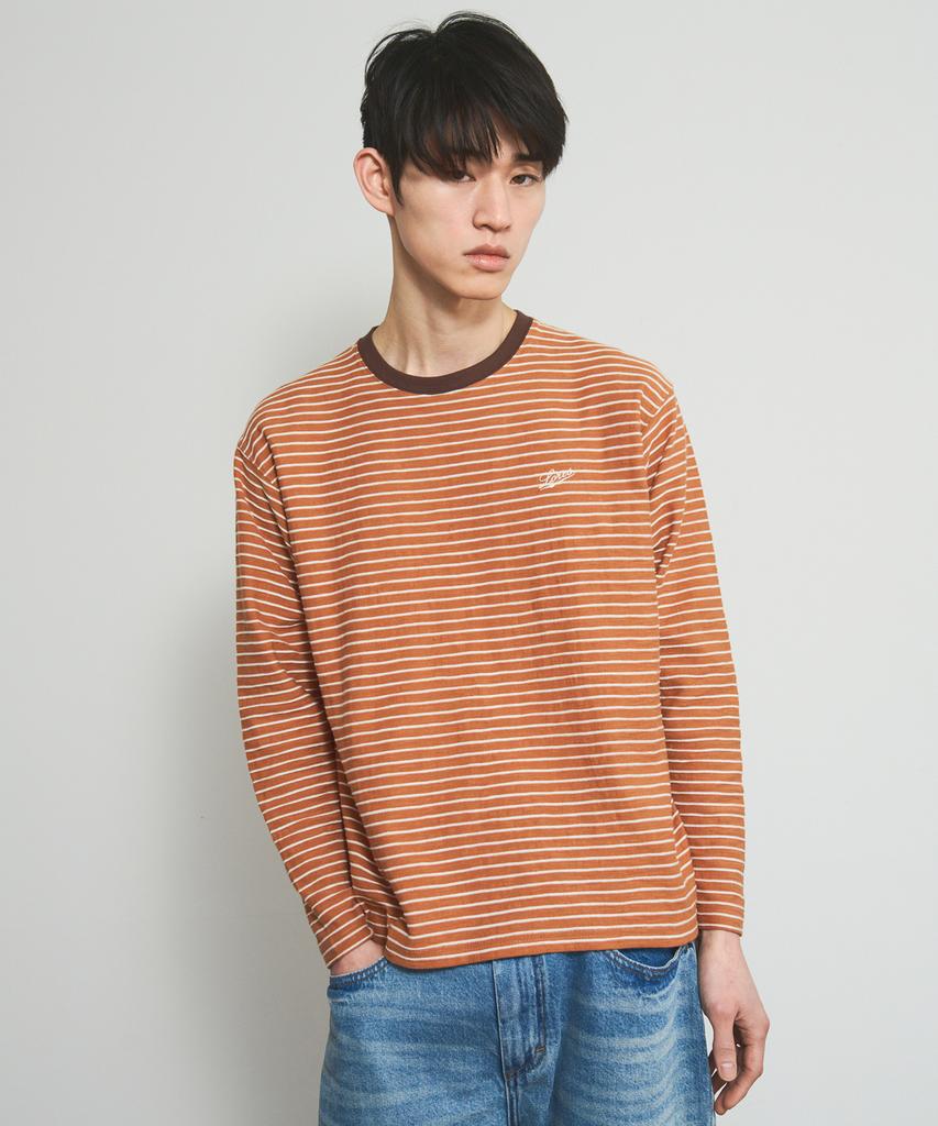 LORES Textured Striped L/S Tee - Brick