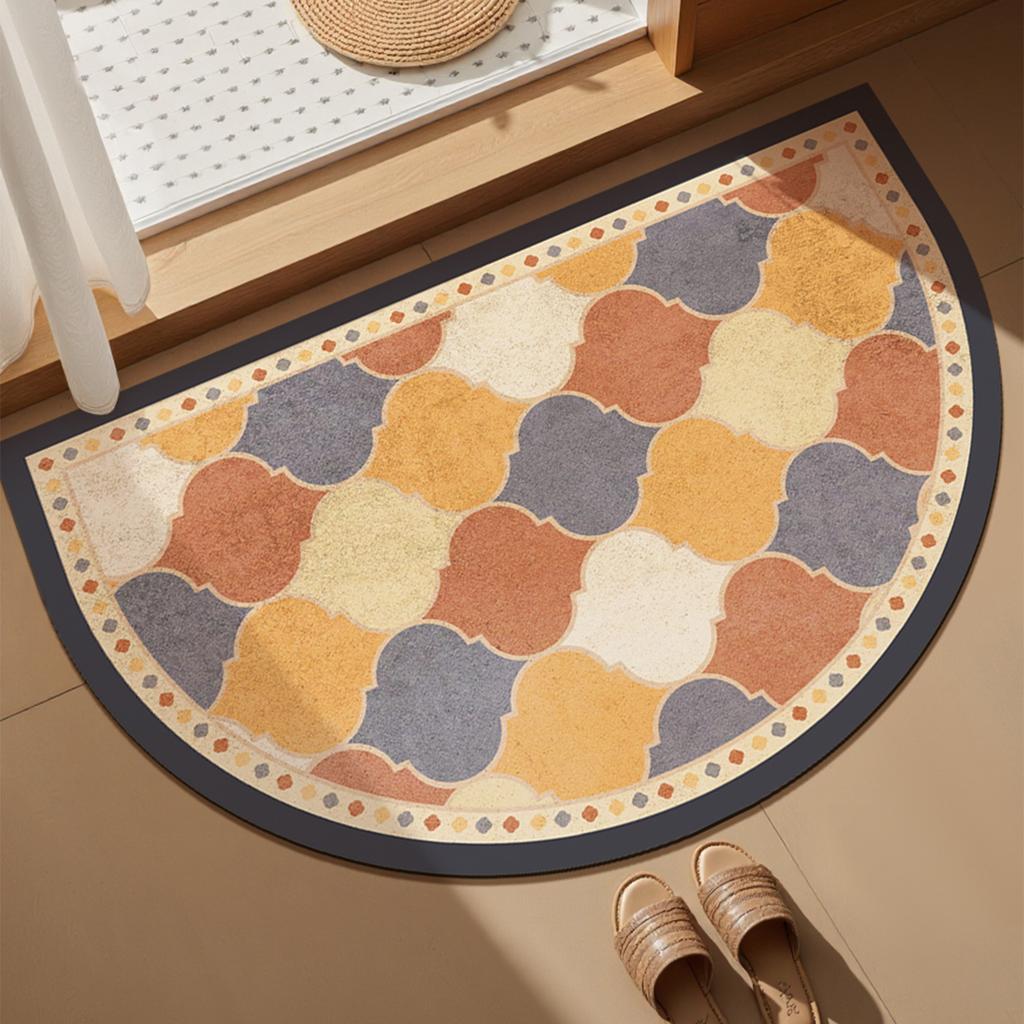 Retro wind diatom mud floor mat household bathroom door bathroom floor mat water absorption quick drying dirt resistant non-slip mat