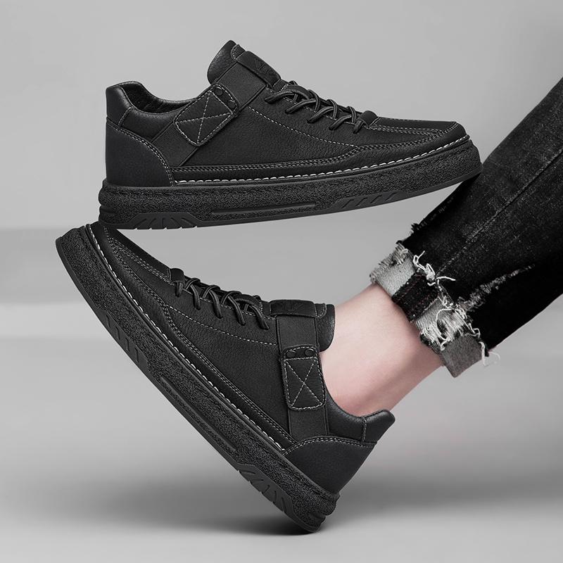 Fashion Handmade Genuine Leather Casual Shoes Men Sneakers Outdoor Men Shoes Breathable Flats Shoe Hot Sale Platform Lace Up Men Loafers