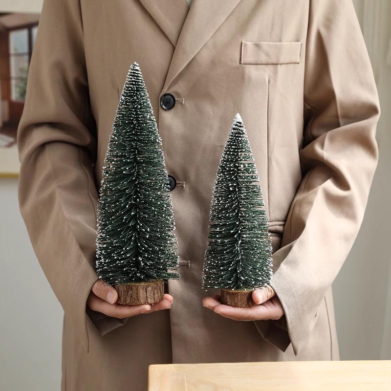 Snow-Flocked Mini Christmas Pagoda Tree Decoration for Desktop or Window