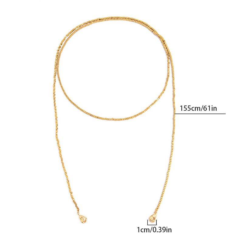 2025 Creative Hip-Hop Irregular Ccb Long Necklace For Women Trendy Y-Shaped Pendant Necklace Jewelry Accessories Gift