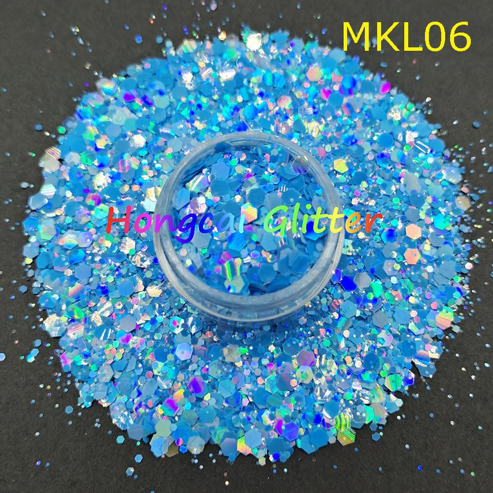Bulk Holographic Macaroon Polyester Chunky Mixed Glitter for Epoxy Resin Crafts Tumblers Christmas Decorations