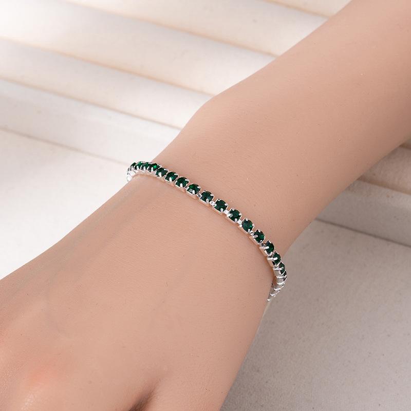 Braccialetto a Riga Singola Full Diamond Hip Hop da Uomo Gioielli per Mano Braccialetto Semplice in Diamante Stile Freddo da Uomo e Donna