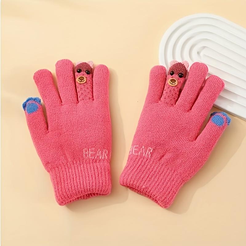 

Удобные и милые зимние перчатки для детей, подходят для мальчиков и девочек в возрасте 7-12 лет, экипировка для холодной погоды, детские мероприятия на открытом воздухе, игривый дизайн 1 Pair 7-12Y розы красного