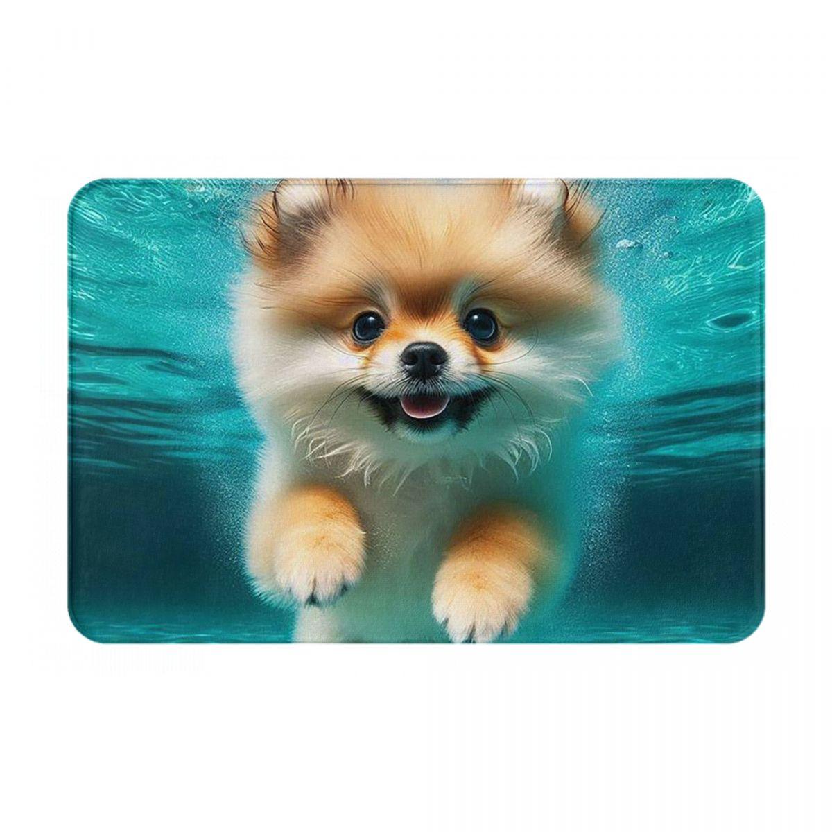 Pomeranian Hond Anti-slip Deurmat Vloermat Water- en oliebestendig Tapijt Vloerkleed voor Keuken Entree Huis Slaapkamer Voetmat Matten 60x40 cm