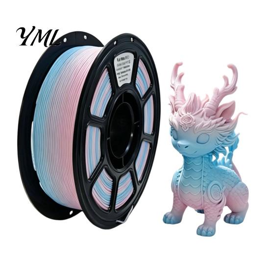 3D Printing Filament Printer PLA Filament, 1Kg 1.75mm Matte Rainbow Gradient Non-reflective Material for DIY Projects, Models and Crafts Model