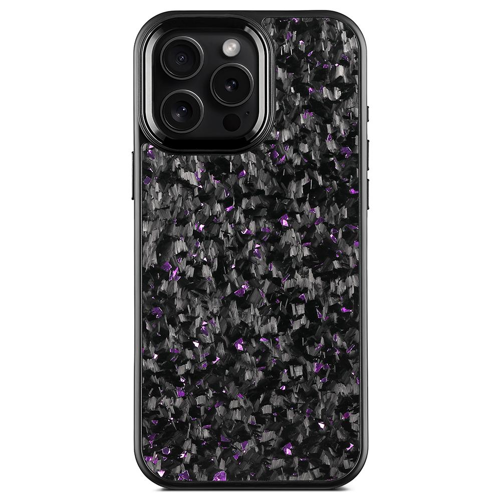 For iPhone 16 Pro Magnetic Case Forged Texture Aramid Fiber+TPU Phone Cover with Metal Lens Frame