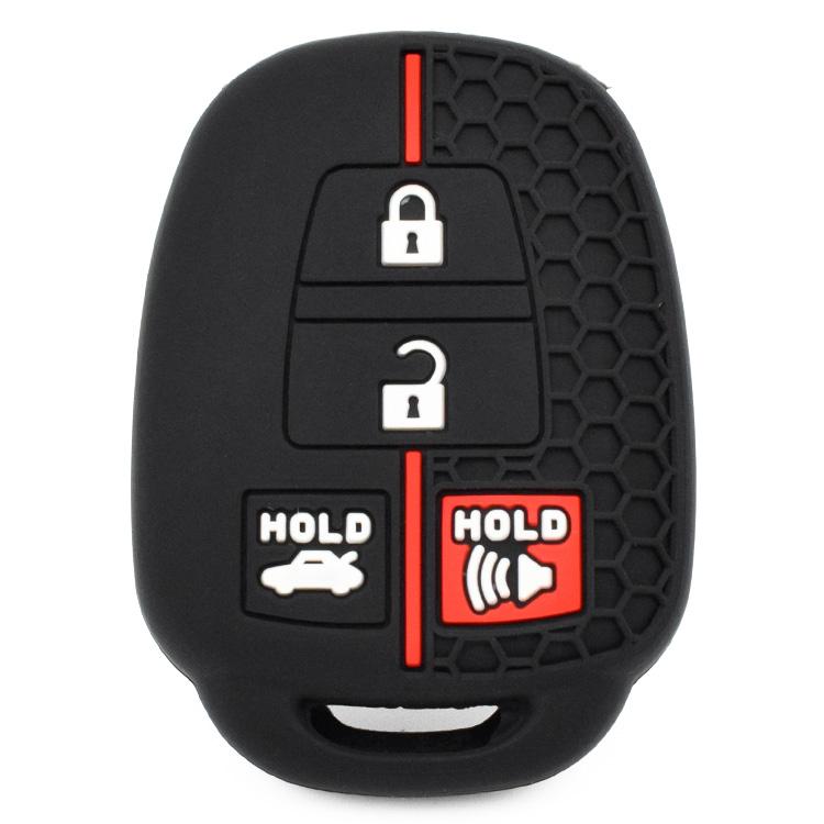 4 Button Silicone Car Key Case Cover Shell Fob Bag Protector Accessories No