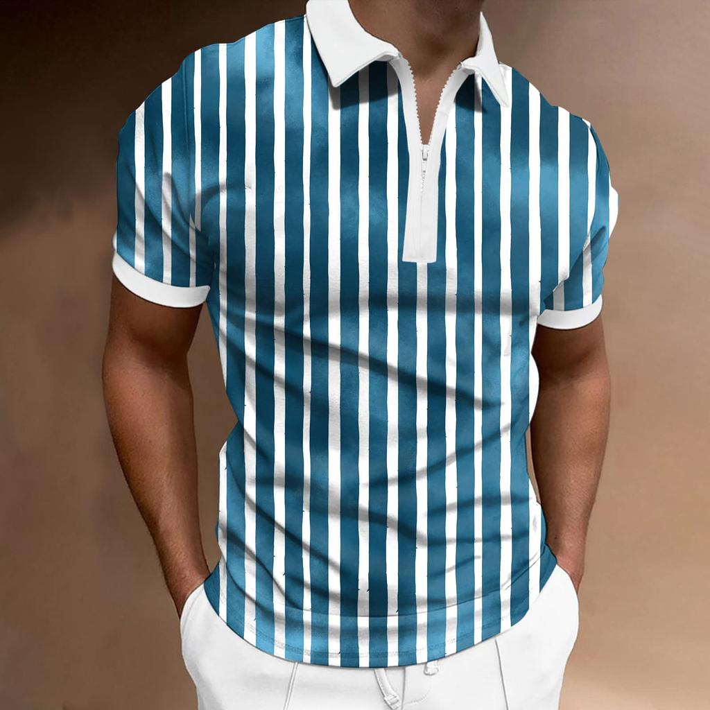Pánská košile Golfová košile Retro Kontrastní barva Outdoor Street Krátké rukávy Potisk knoflíčků Oblečení Oblečení Módní návrhář Neformální Prodyšný